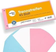 Image of Perfect Line 45 A4 Dividers, Recycled Cardboard, 3 Colors, Punched, Germanyany
