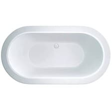 Image of Oval Freestanding Bath, Double Ended, 1600 x 850mm - Gloss White Finish