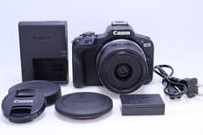 Image of Canon EOS R50 mirrorless camera with the RF-S18-45mm F4.5-6.3 lens is an STM len