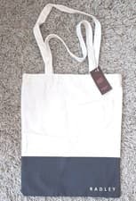 Image of Radley Canvas Tote Chic Shopper Bag, Chalk/Blue, Medium Size New with Tags