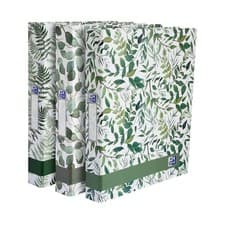 Image of A4 Ring Binders Leaves Pattern Matte Paper on Board 40 mm Spine Holds Up to 250