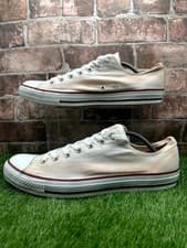 Image of Converse Chuck Taylor All Star Ox X7652 Trainers Unisex UK 12 White Canvas Shoes