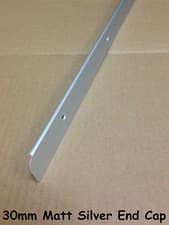 Image of Kitchen Worktop Edging Trim MATT SILVER END CAP 30mm with screws *SPECIAL OFFER*