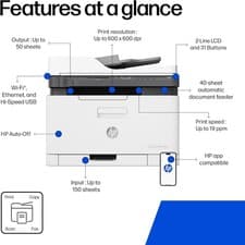 Image of HP Color Laser 179fnw Wireless Multifunction printer with Fax + TONER