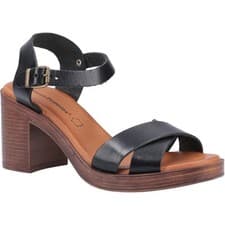 Image of Hush Puppies Georgia Leather Women's Black Sandals