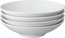 Image of Denby White Porcelain Pasta Bowls Set of 4 - Dishwasher Microwave Safe Classic
