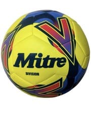 Image of Mitre Size 5 Football - Yellow Match Training Ball - Durable Outdoor Soccer