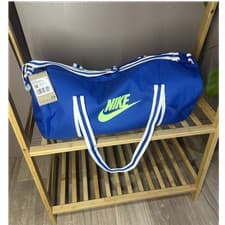 Image of Nike Blue Duffle Bag Holdall 30L Polyester Lightweight with White Straps