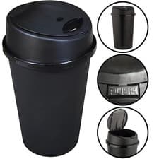 Image of BLACK KITCHEN BIN TOUCH TOP BIN DUSTBIN RUBBISH BIN KITCHEN HOME PLASTIC 50L