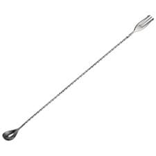 Image of Bar Mixing Spoon, Stainless Steel Cocktail Spoon 20 Inch Spiral Pattern - Black