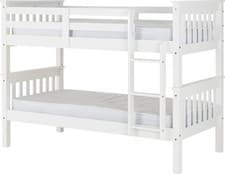 Image of White 3ft Bunk Bed - Converts to Two Singles, Space-Saving Pine Frame