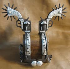 Image of E Garcia Pistol Brown Finish Silver Spurs