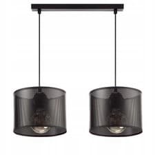 Image of Black Mesh Pendant Lamp 2xe27 Decorative Hanging Light Fitting