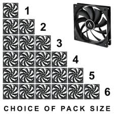 Image of Arctic F12 PWM 120mm Black Case Fan 1350 RPM 53 CFM 12V 4-Pin ACFAN00203A Pack