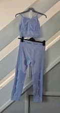 Image of Puma Training Evoknit Seamless Set Serenity Pale Blue Crop Top M/ Leggings L