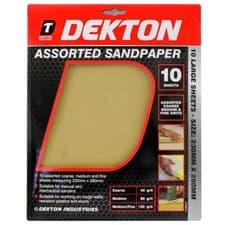 Image of 10 Large Sandpaper Sheets Assorted Coarse Medium Fine Sanding Blocks & Sanders
