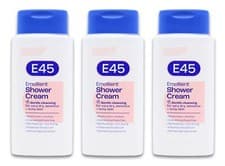 Image of 3 X E45 Emollient Shower Cream 200ml | Dry Skin Relief | Dermatologist Tested