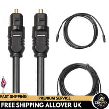 Image of Toslink Optical Audio Cable SPDIF Digital Lead Gold Plated 1M-5M UK