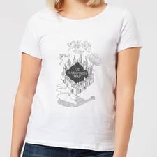 Image of Harry Potter Marauder's Map T-Shirt Women's | Official Licensed | White