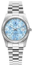 Image of Jacques Du Manoir Inspiration Flower (34mm) Blue Dial / Stainless Steel
