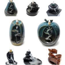 Image of Backflow Incense Waterfall Burner Handcrafted Smoke Censer Holder Home Décor UK