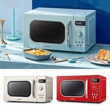 Image of COMFEE Retro Style 800w 20L Microwave Oven with 8 Auto Menus, 5 Cooking Power