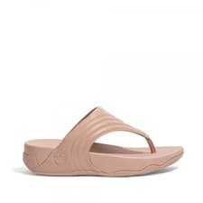 Image of FITFLOP WOMENS WALKSTAR LEATHER TOE POST SANDALS BIEGE PUFF SIZE 8 RRP£70