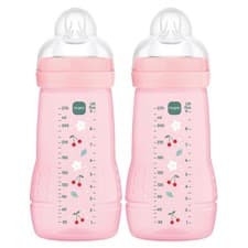 Image of Easy Active Bottles | 2 Pack (2 x 270ml) | Medium Flow Teats Size 2 | Baby