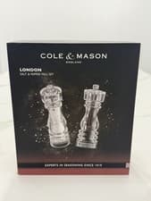 Image of Cole & Mason London Acrylic Salt & Pepper Mill Set 180mm Brand New