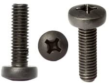Image of Black Zinc Flake Phillips Pan Head Machine Screws Metric Steel Fully Threaded