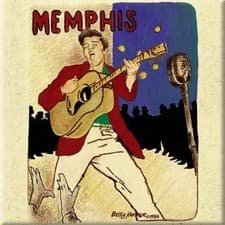 Image of Elvis Presley Fridge Magnet Memphis new Official 76mm x 76mm