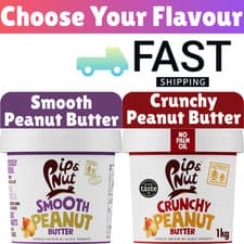 Image of Pip & Nut Smooth & Crunchy Peanut Butter Natural Nuttiness &Paste Spread Tub 1kg