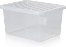 Image of Plastic Storage Boxes with Lids Wham Storage Pack of 3 - 31 Litre Crystal