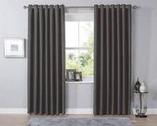 Image of Blackout Eyelet Curtains Black Out Thermal Ring Top Ready Made Curtain Pair