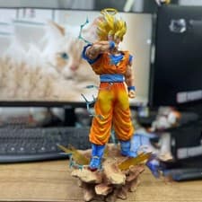 Image of 33cm Dragon Ball Z SSJ2 Son Goku Figure LED Base Super Saiyan 2 PVC Statue Large