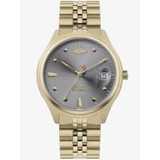 Image of vivienne westwood camberwell VV261GYGD grey dial 37mm ladies gold s/steel watch