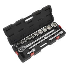 Image of Sealey Socket Set 3/4" Square Drive 12-Point WallDrive 15 Pieces Metric AK2583