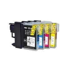 Image of 4 Ink Cartridges to replace Brother LC985Bk, LC985C, LC985M, LC985Y Compatible