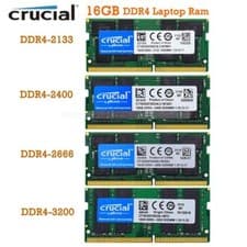 Image of Crucial 16GB 32GB Ram DDR4 2133 2400 2666 3200 MHz SO-DIMM 260-Pin Laptop Memory