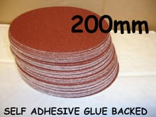 Image of 200mm 8 inch 8" Self Adhesive Sanding Discs PSA 40 - 240 Grit Sticky Backed Pad