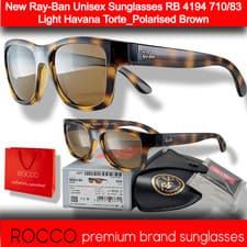 Image of New Ray-Ban Unisex Sunglasses RB 4194 710/83 Light Havana Torte_Polarised Brown