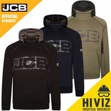 Image of JCB Horton Mens Heavyweight Hooded Work Hoody Sweatshirt Top Hoodie Workwear