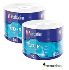 Image of 100 Verbatim Blank 43787 CD-R CD Extra Protection 700MB 52x 80Mins Discs