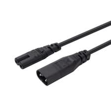 Image of IEC 60320 C8 Plug to C7 Receptacle Male to Female Extension Power Supply Main...