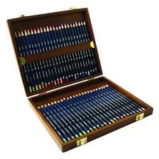 Image of Derwent Watercolour Pencils 48 Wooden Box NEW IMPROVED