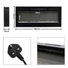 Image of 40/50/60/70/80/100 inch Insert/ Wall Mounted LED Fireplace Electric Inset Fire