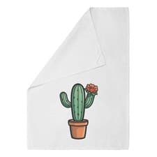 Image of 'One Flower Cactus' Cotton Tea Towel / Dish Cloth (TW047177)