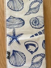 Image of Sea Shell Coastal Tea Towel TK Maxx Kitchen Home Decor Blue White