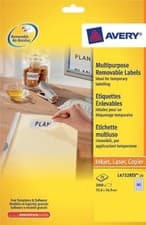 Image of Avery labels L4732REV-25 Removable no residue 80 labels/sht, 25 shts/pk 2000 tot