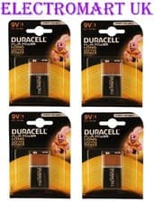 Image of 4 X DURACELL PLUS POWER 9V PP3 (MN1604) BATTERY BATTERIES SMOKE ALARM